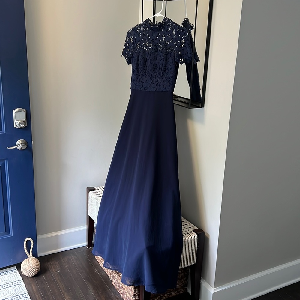 Navy Chi Chi London Maxi Dress Size 6